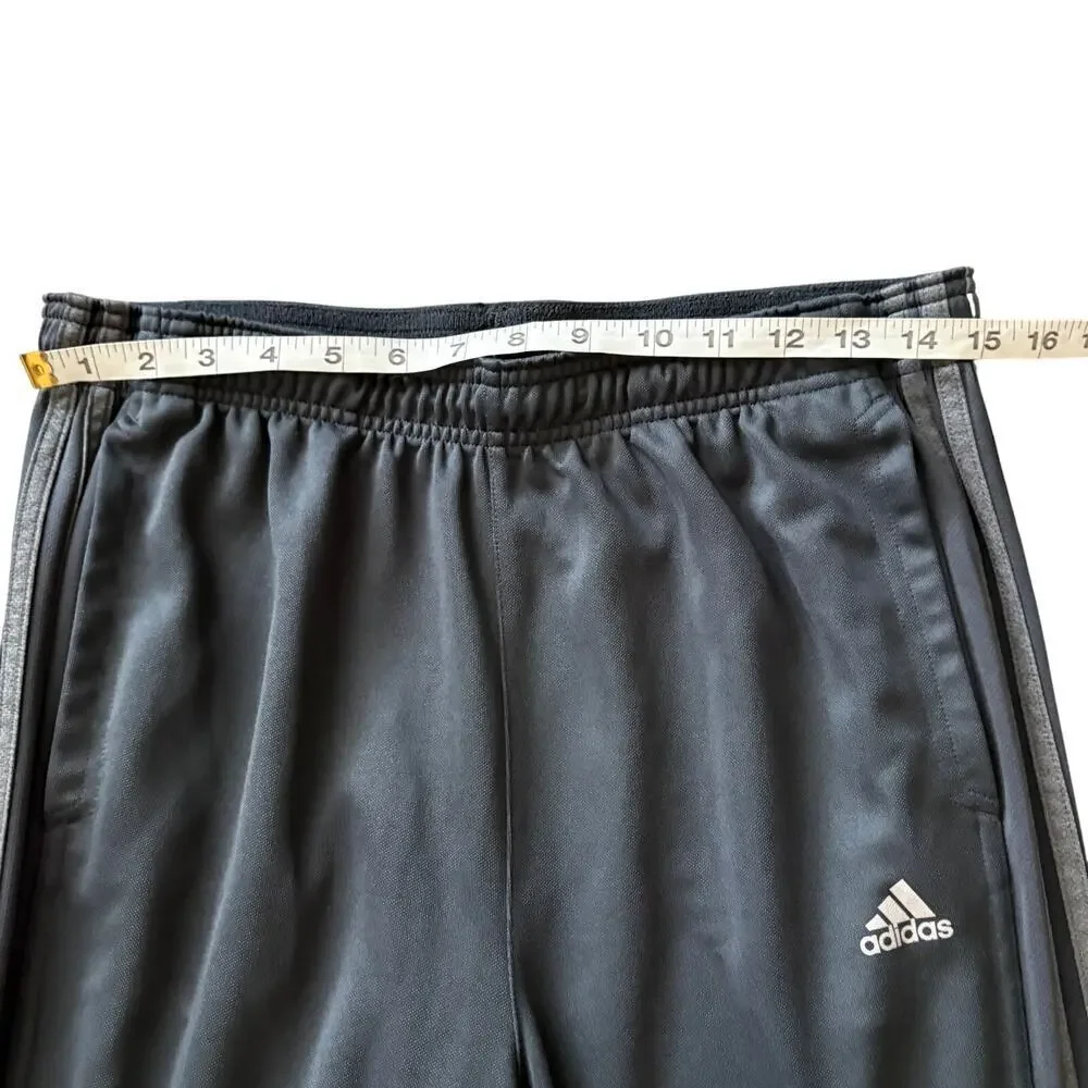Adidas 3-Stripes Track Pants Size L Black Gray Athletic Joggers Athlesiure